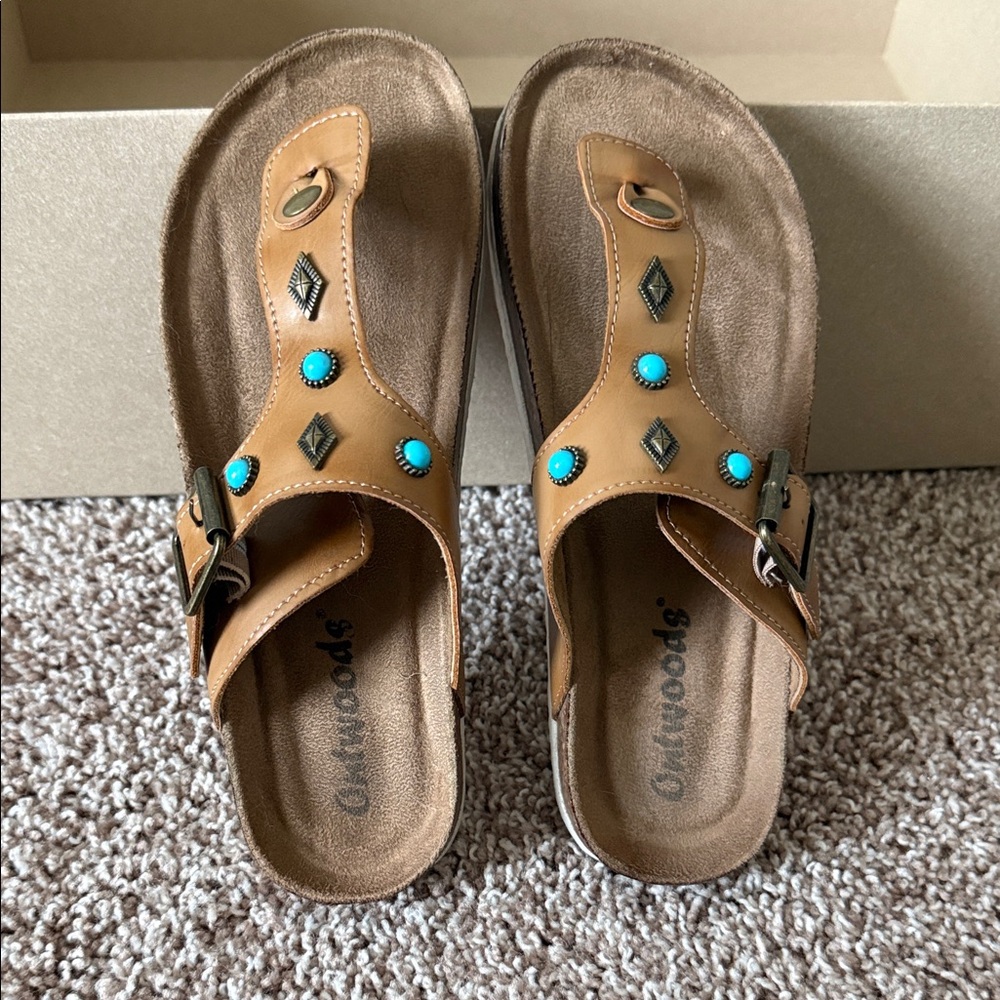 Outwoods Sandals with turquoise emblishments